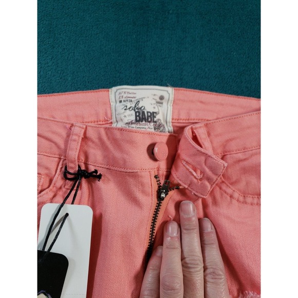 Soho Babe Jeans Sz 1 Womens Pink Mid Rise Skinny Distressed Stretch Ladies NWT - Picture 6 of 13
